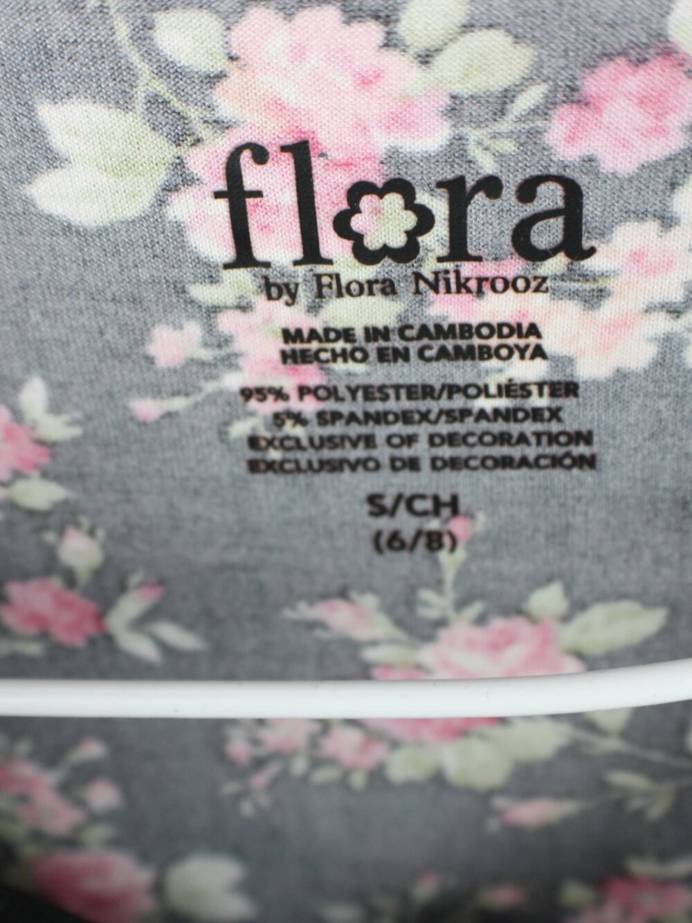 flora by Flora Nikrooz Black Pink Floral 2 Pc Pajama Set Button Up Pants Small - Picture 4 of 4